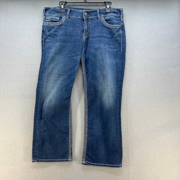 Silver Jeans Pants - Silver Jeans Co Suki Mid Capri Denim Capri Pants Women's Size W34